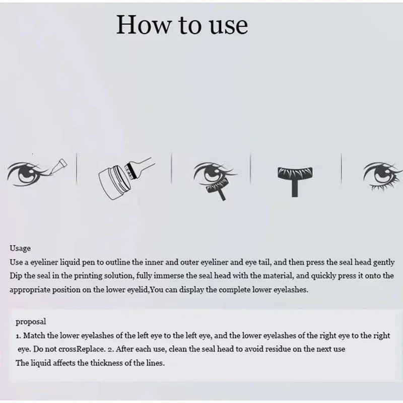 Eyelash 2 In 1 Eye Liner Dezone Lower Eyelash Stamp Professionnelle Eyelash Seal Eyeliner Pen Waterproof Sweatproof Eyeliner 241104