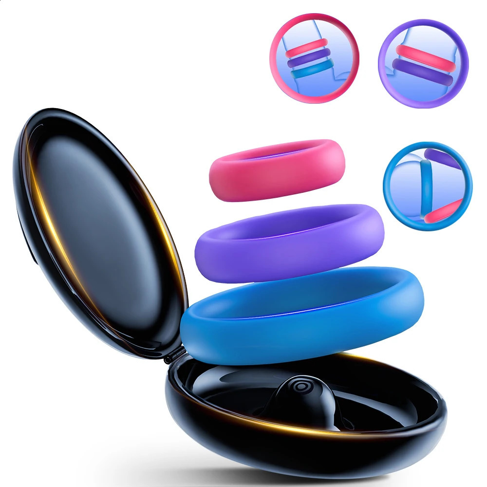 3Pcs Penis Ring For Men Dick Delayed Ejaculation Enhance Erection Cock Lasting Trainer Semen Lock Reusable Adult Sex Toys 241105