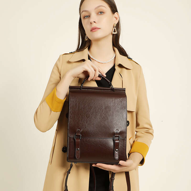 2024 Custom Student Genuine Leather Girls School Bags Casual Sports Women's Backpac Fashion Retractable Waterproof Polyester