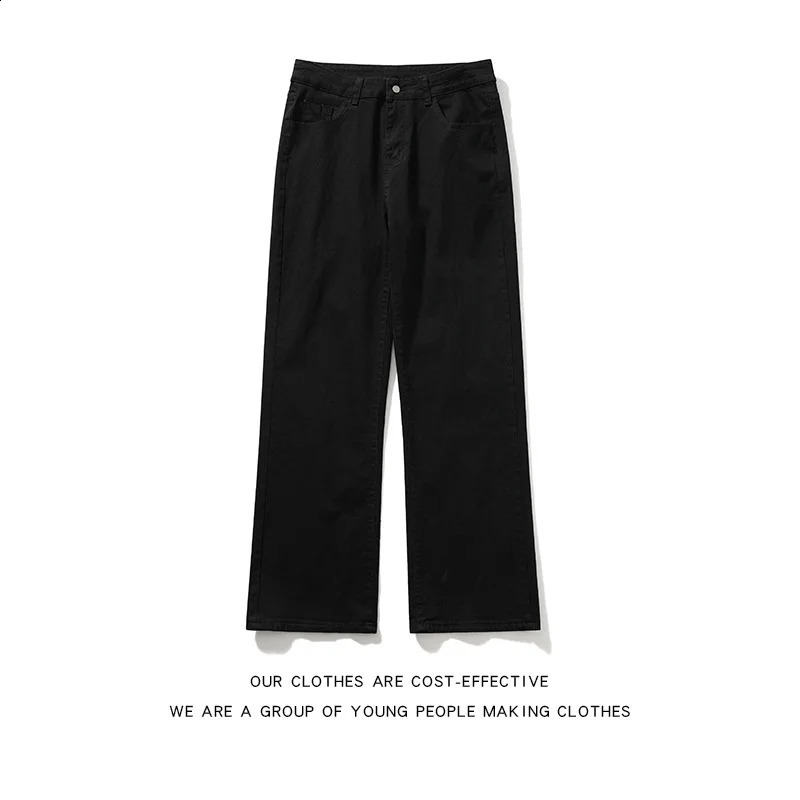Mens Smoke Gray Jeans High Street American Vintage Vibe Baggy Denim Pants Microstretch Causal Youth Trend Trousers 241105