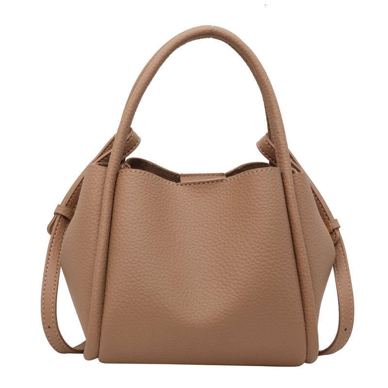 Lychee Pattern Solid Color Versatile Handheld Tote Women's Vegetable Basket Texture Water Bucket Korean Version Small One Shoulder Crossbody Bag