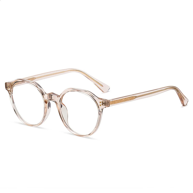 Trending Blue Light Blocking Mens Retro Glasses TR90 Anti Radiation Eyeglasses Women Round Transparent Fashion Eyewear 241105