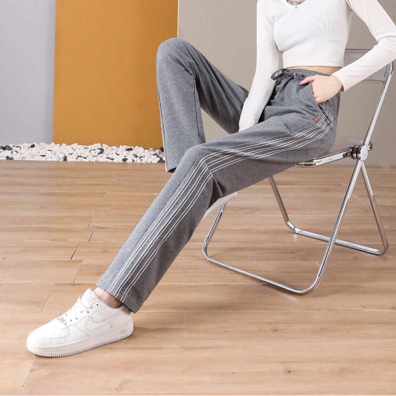 shanshi three stripes pants Spring and Autumn Fashion Side Striped Casual Sports Women's Loose High Street Trendy Brand Straight Tube Three Row B