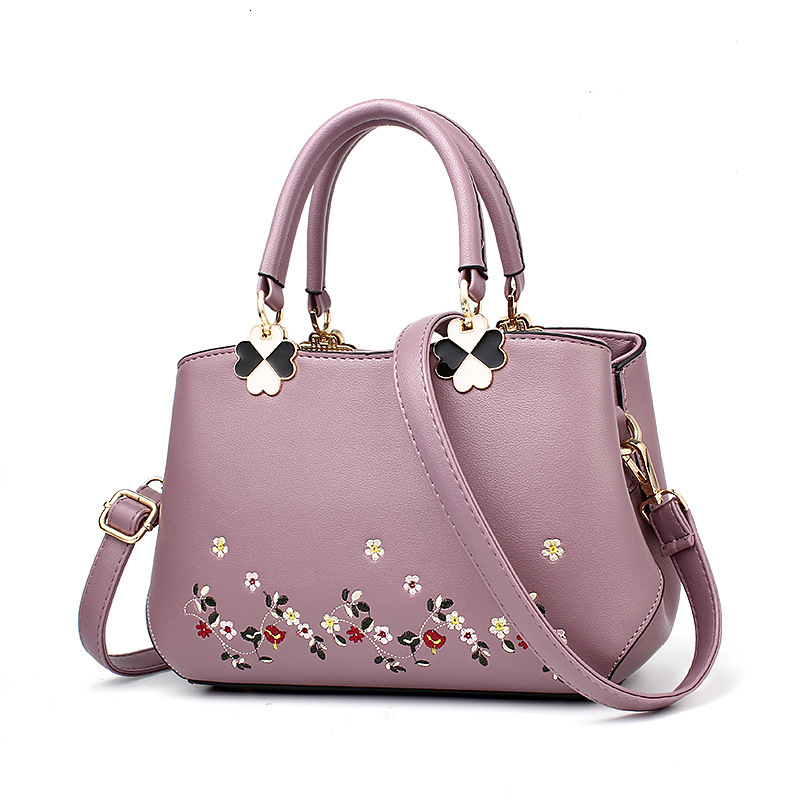 Designer's new fashionable embroidered shoulder bag PU women's bag fashion bag
