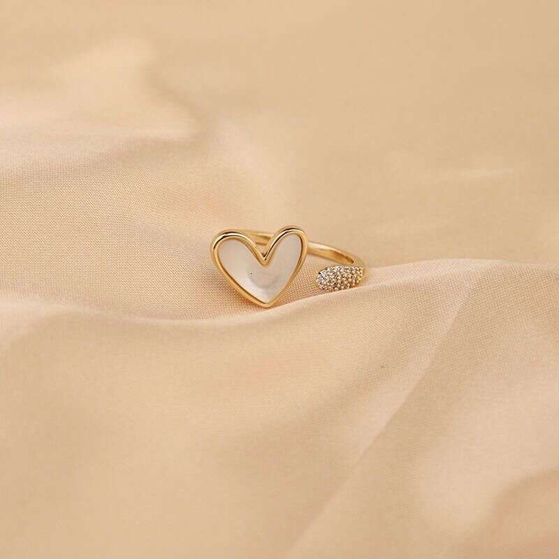 Exquisite Micro-paved Zircon White Love Open Ring For Women Fashionable Personalized Daily Accessory Party Jewelry Birthday Gift