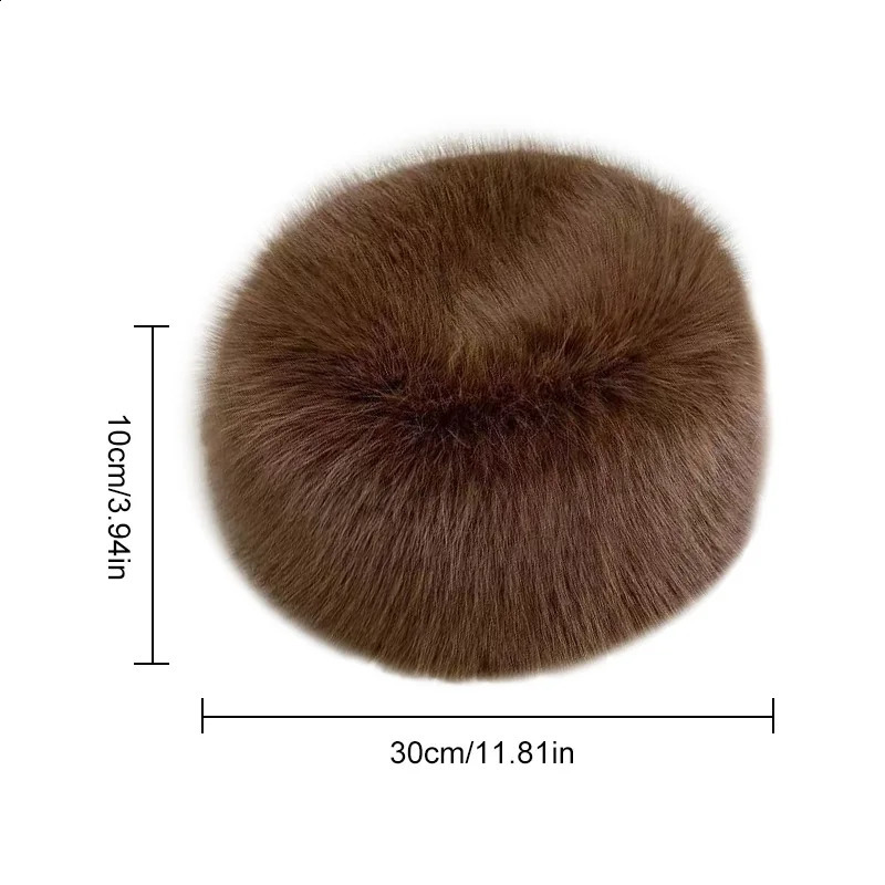 1pc Winter Warm Fur Plush Hats Ear Protection Thick Womens Fashion Bucket Hat For Skiing Faux Fox Mongolian 241105