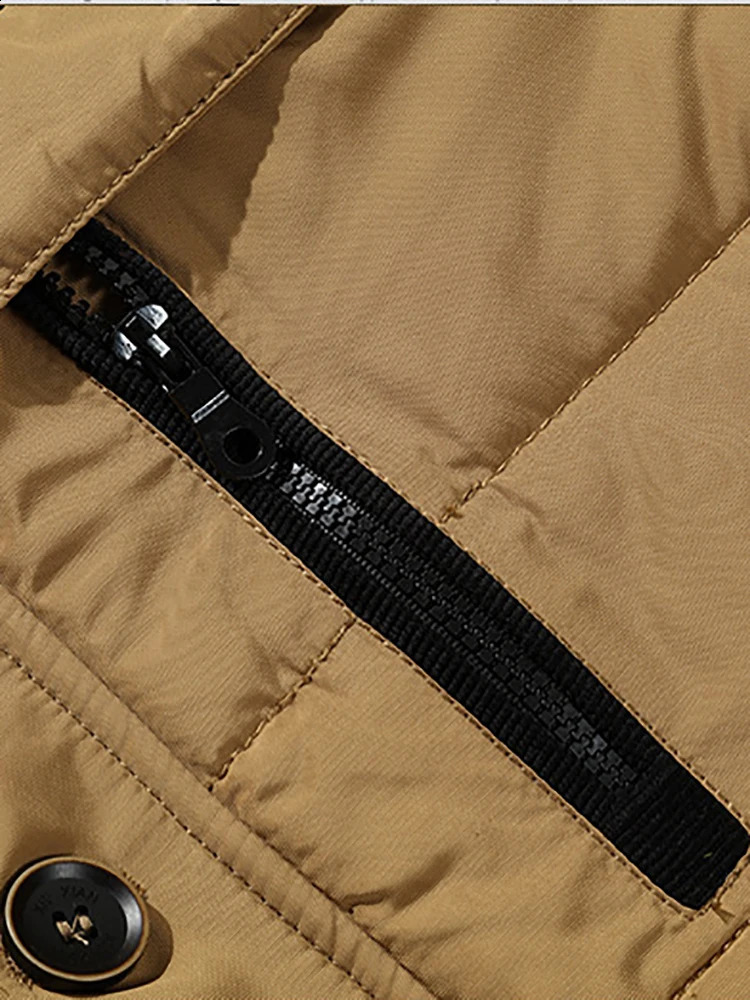 Mens Winter Padded And Thickened Plush Cotton Jacket Korean Version Of The Hooded Collar Super Warm Cold CottonPadded 241105