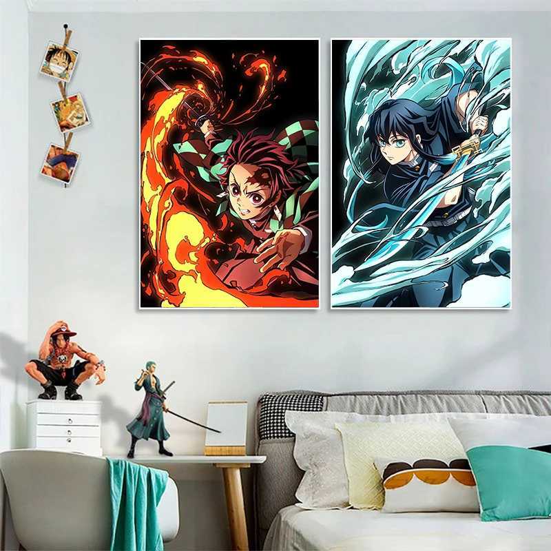 Japanese Anime Demon ayer Wall Art Poster Nezuko And Tanjiro Home Decor Prints Living Room Bedroom Canvas Painting ral GiftsXJ241104