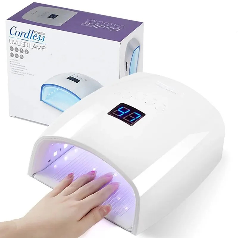 Rechargeable UV LED Nail Lamp 66W Cordless Nail Dryer for Gel Polish Professional Nail Art Manicure Tools for Home and Salon 241104