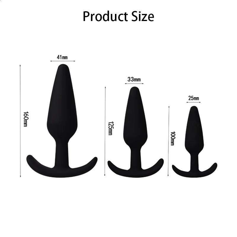 Prostate Massager 3 Different Size Silicone Plugs Anal Butt Plug Dilation Trainer Adult Games Sex Toys For Men Women 241105
