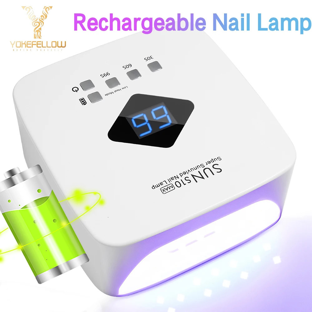 168W Professional Rechargeable UV LED Nail Lamp Cordless UV Light for Gel Nail Machine with Removable Bottom 4 Timer Setting 241104