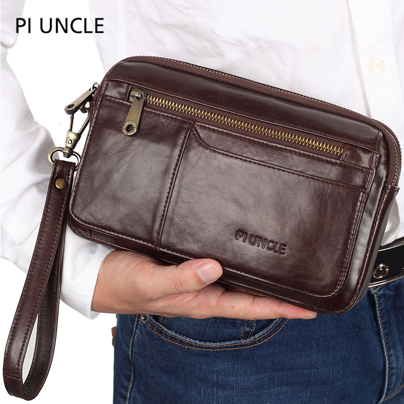 Retro Genuine Leather Men's Business Handbag Multifunctional Casual Top Layer Cowhide Leather Bag
