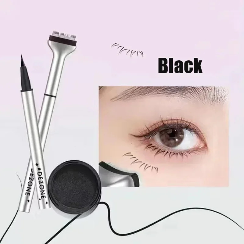 Eyelash 2 In 1 Eye Liner Dezone Lower Eyelash Stamp Professionnelle Eyelash Seal Eyeliner Pen Waterproof Sweatproof Eyeliner 241104