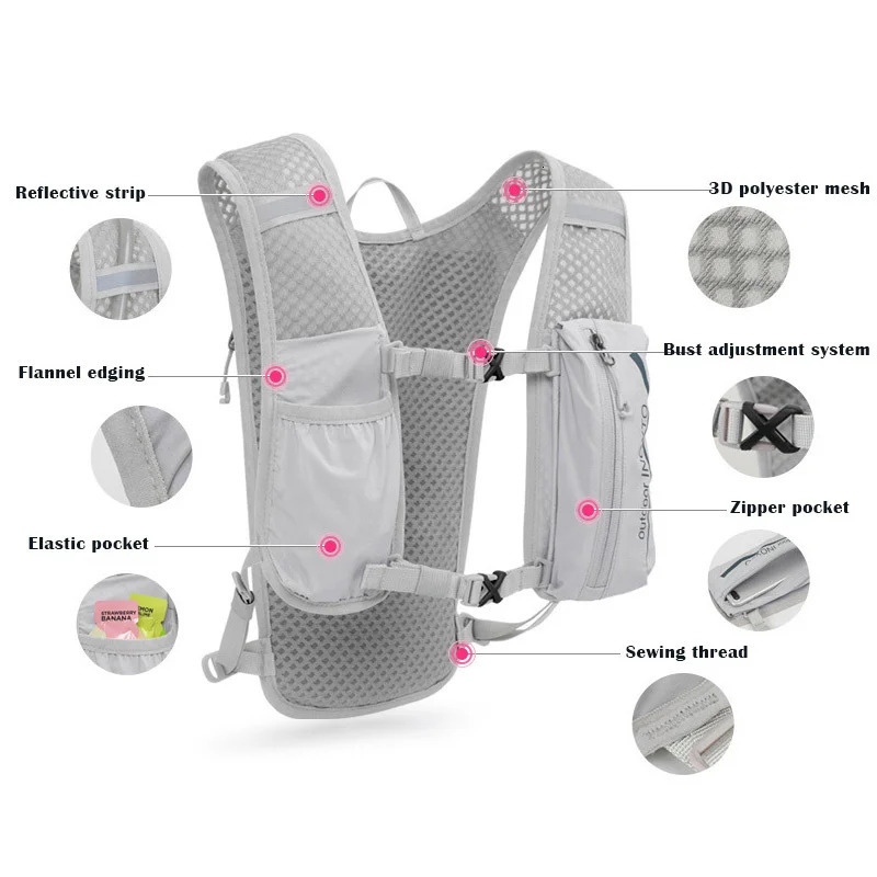 5L breathable moisturizing vest trail running backpack lightweight bicycle running backpack jogging marathon backpack cycling climbing bag 241104
