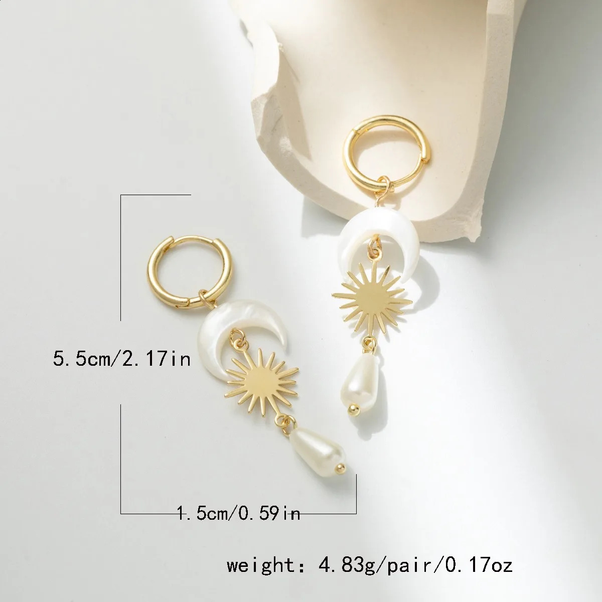 Shell Moon Tassel Earrings Fashionable and Trendy Personalized Womens Pendant Accessories Retro and Versatile Long Earrings 241105