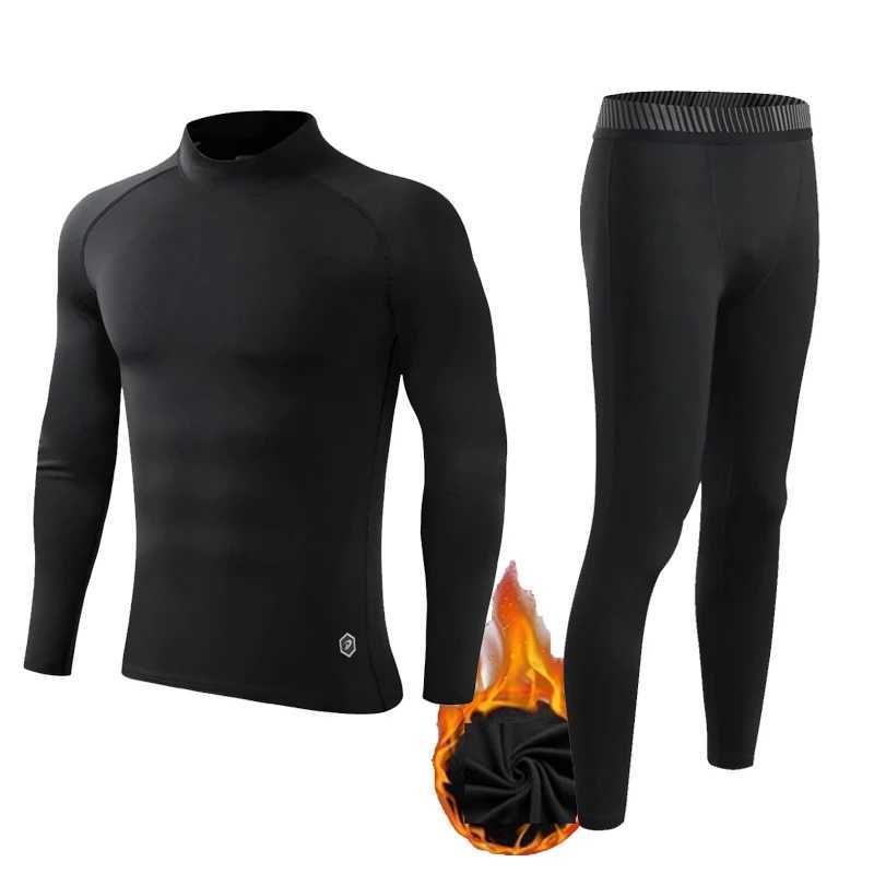 Winter Mens Fleece Thermal Underwear Warm Second Skin Kids Thermal Long Shirt Bottom Indoor Base Layer Tights Sports underwear LX241104