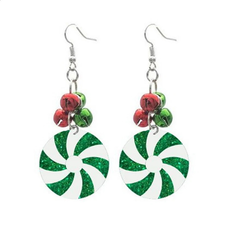Trendy Sequins Christmas Tree Earrings For Women Xmas Decorative Flowers Snowflake Colorful Bell Acrylic Dangle Earring 241105