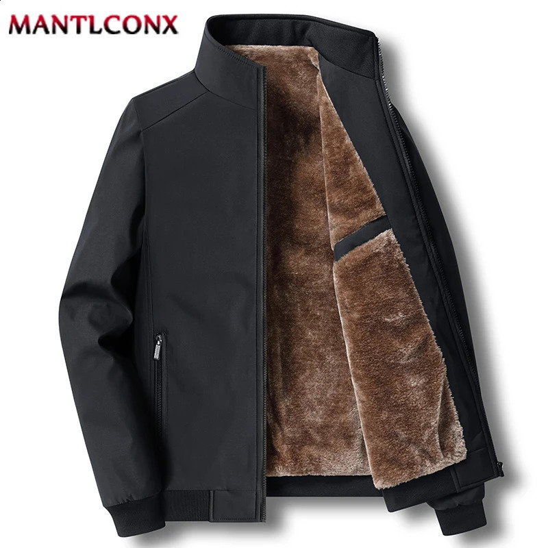 MANTLCONX est 8XL Mens Winter Jackets Thick Stand Collar Mens Coats Casual Warm Fleece Cotton Mens Jacket Winter Outwear 241105