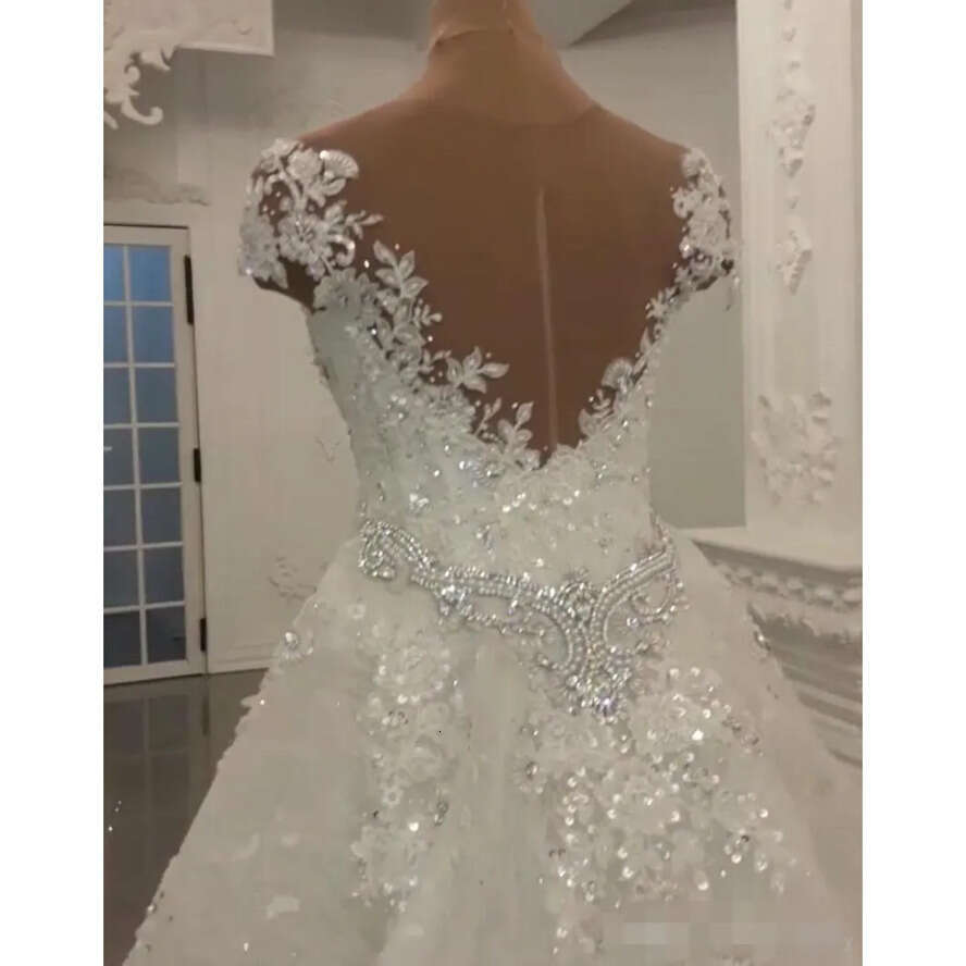 A E Mor Dresses Beading With Overskirt Pluning V Neck Sweep Train Lace Applique Custom Made Wedding Gown