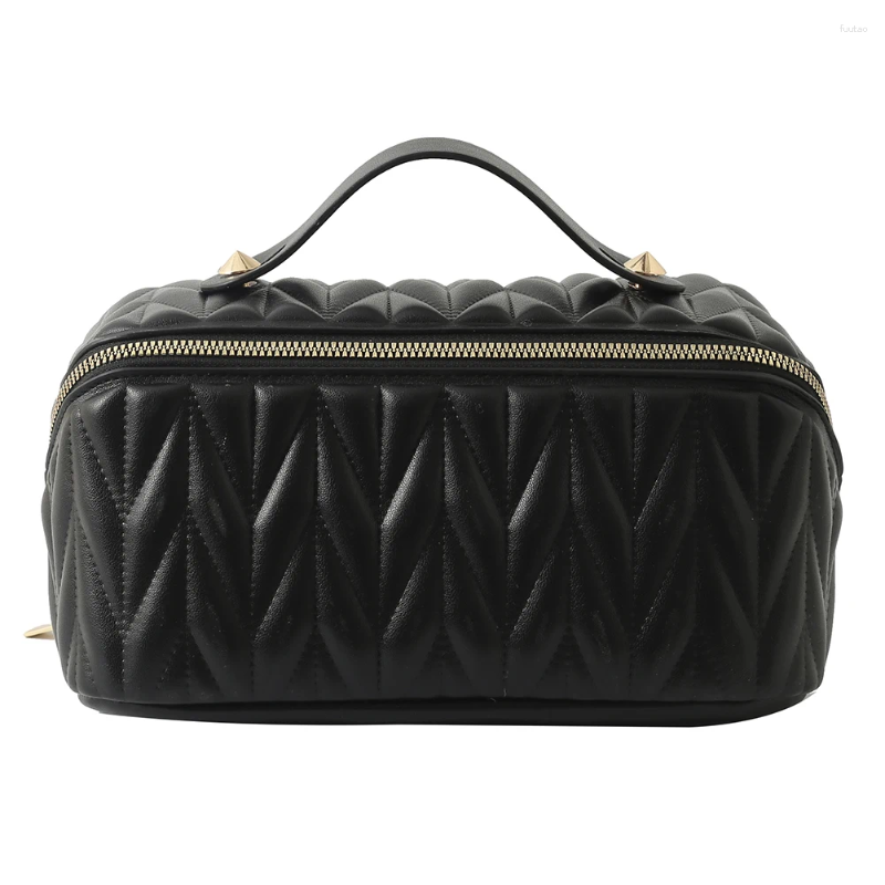 Cosmetic Bags PU Storage Bag Multifunctional Makeup Brush Large Capacity Lightweight With Zipper Portable For Holiday Gifts