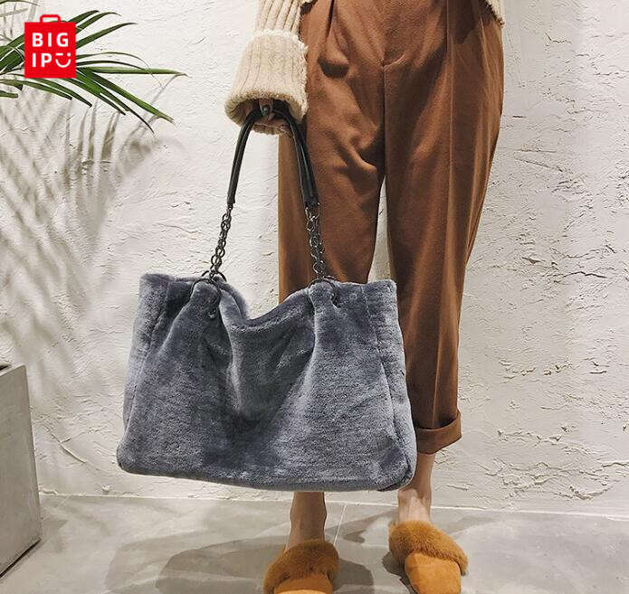 Designer Bag 2020 Autumn New Plush Women's Bag Handbag European And American Fashion Fur Big Bag