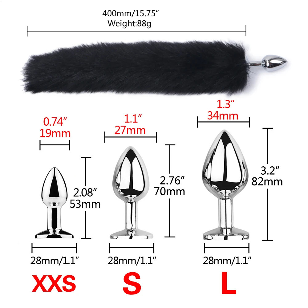 1pcs BDSM Three size dog tail anal plug animal butt roleplaying sex games men and women toys 241105