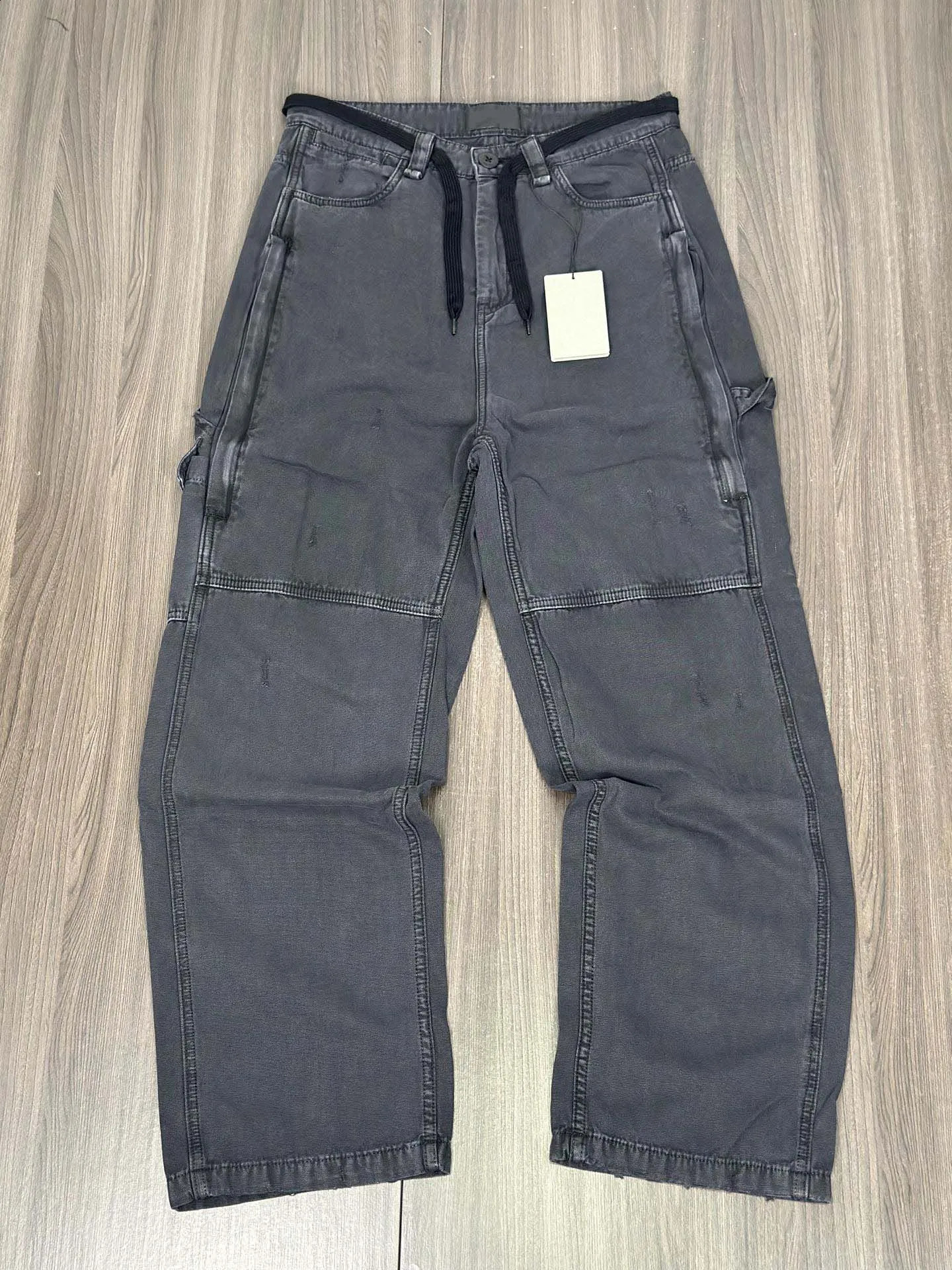 Arrive y Wide Leg Cotton Patchwork Casual Pants Men Women High Street Loose Pant Washed 241105