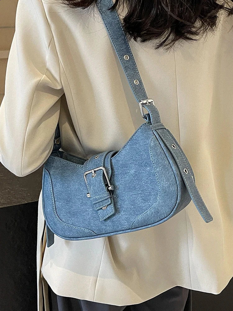 Fashion denim handbag womens casual handbag and wallet womens cross body messenger bag 241105