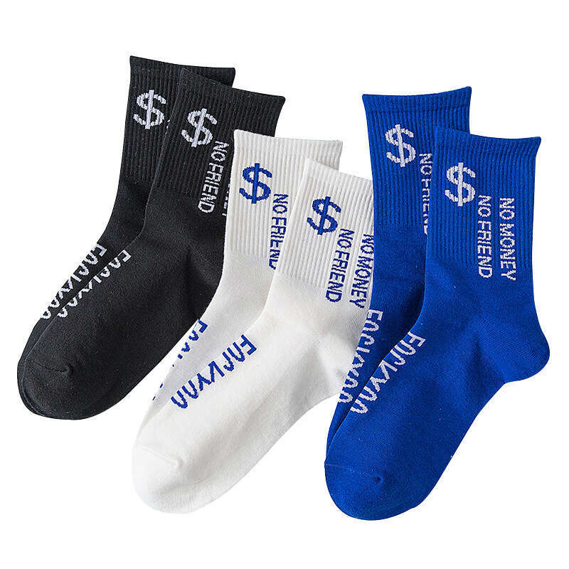 shanshi men socks Street hip-hop trend autumn and winter mid tube breathable trendy men's cotton socks