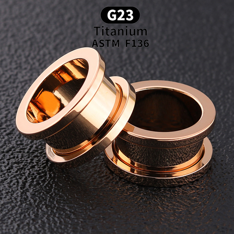2pcs 3-16mm ASTM F-136 Titanium Pulley Ear Tunnels Plugs Black Gold Color Expander Stretcher Ear Gauges Piercing Body Jewelry Can be anodized