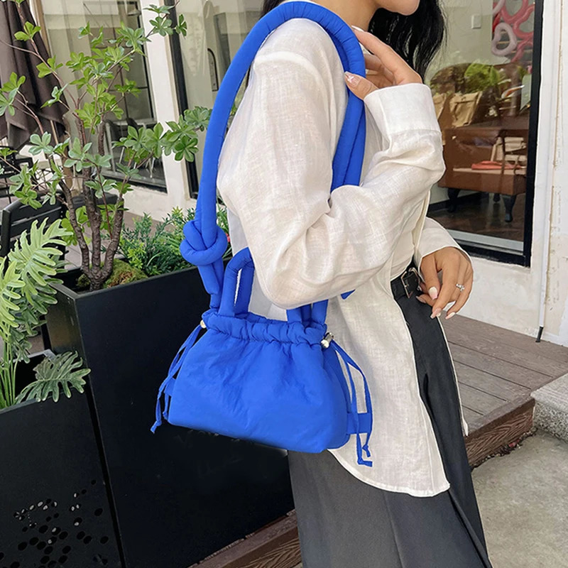 Fashion mini inflatable handbag pad womens shoulder bag nylon down cotton cross body bag mini womens handbag 241105