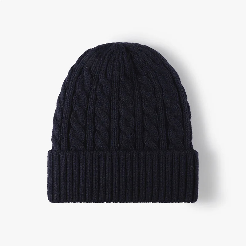 Winter Fleece Lined Thickened Jacquard Fashion Women Knitted hat Outdoor Keep Warm Ear Protection Beanie Windproof Men Wool Hat 241105