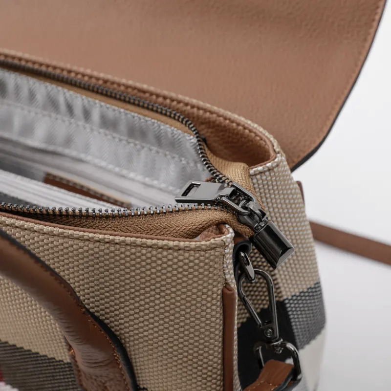 Women's 2022 New Handbags Fashion Design Large Check Canvas Leather Messenger Bags Casual Shopping Ladies Handba ddmymarket