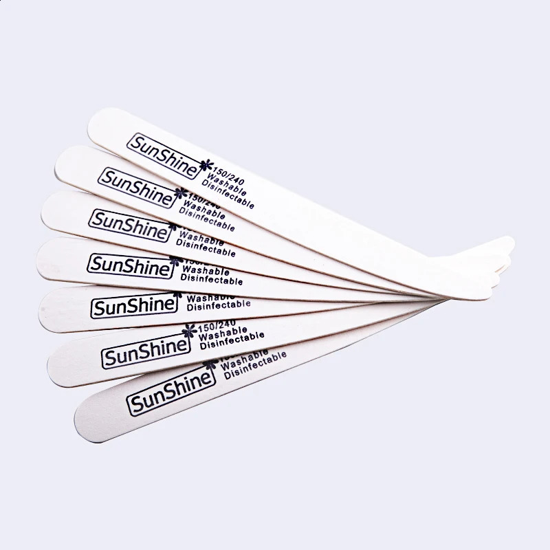 SunShine 30pcslot Nail File Nail Polish Buffer Blocks For UV Gel White Wood Nail File 150240 Manicure Pedicure Care Nail Art 241105