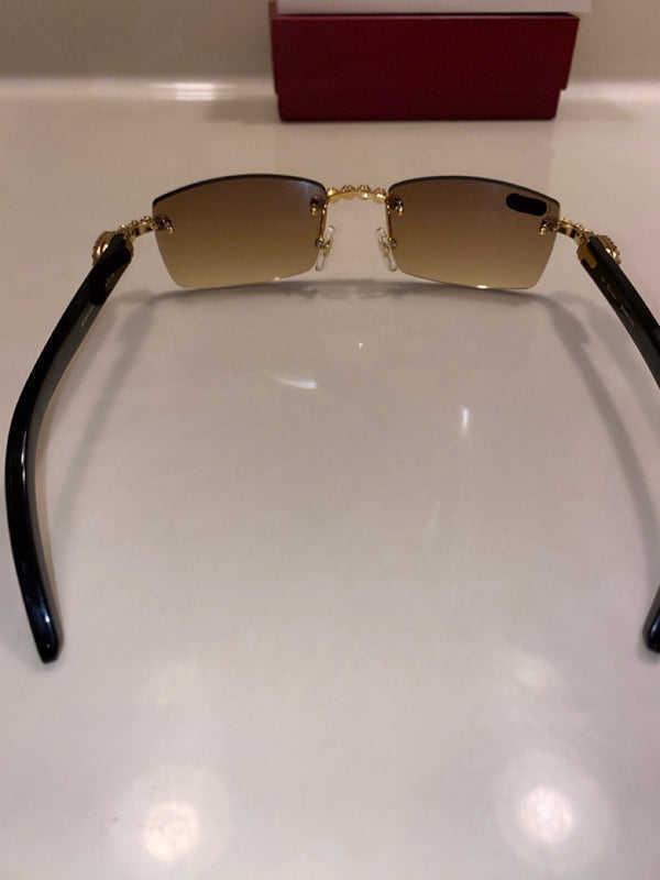 iced out rimless sunglasses detroit style black buffs bussed down hip hop glasses for rappers personalised