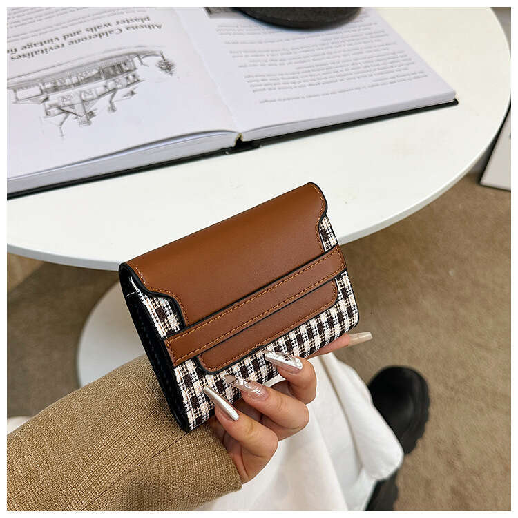 Wallet fashion, high-end trend, niche design, printed three fold card bag, short coin purse
