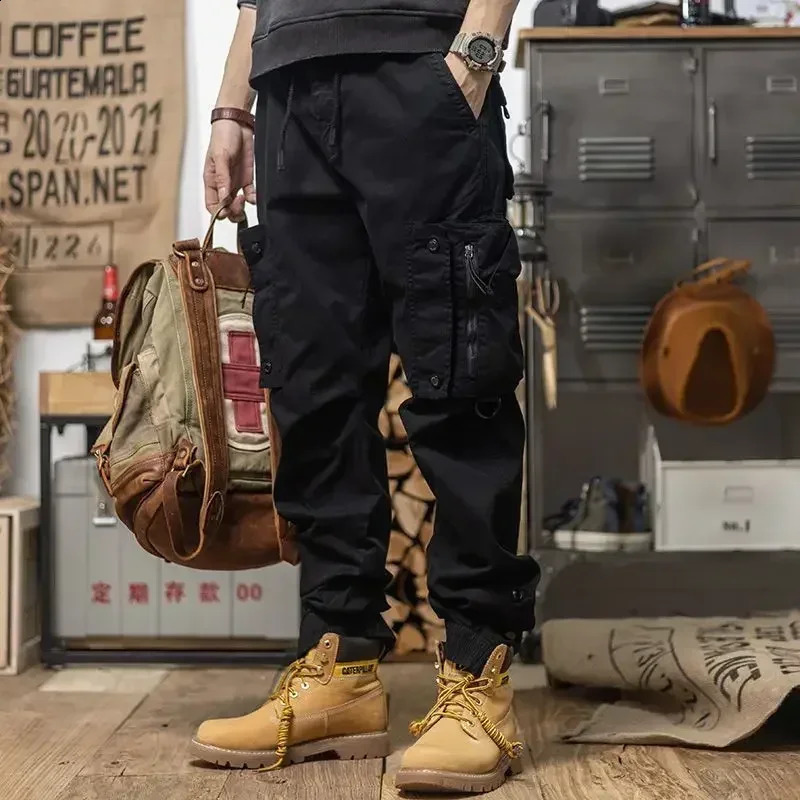 Male Trousers Outdoor Mens Cargo Pants Trekking Motorcycle Multi Pocket Biker Multipockets Hiking Big Size Slacks Large y 241105