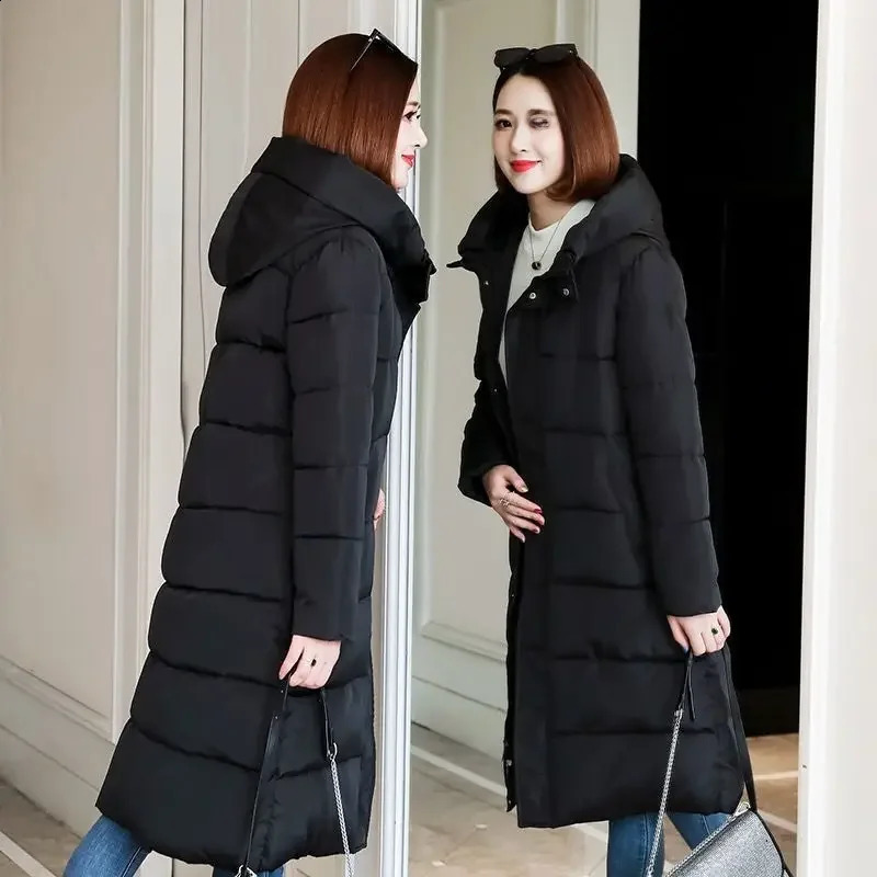 Womens Thickened Down Cotton Coat Medium-length Stylish Winter Jacket 241105