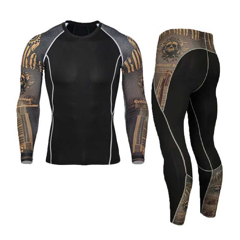 New mens hot underwear set compression sports set quick drying hot underwear mens clothing long Johns set X250129