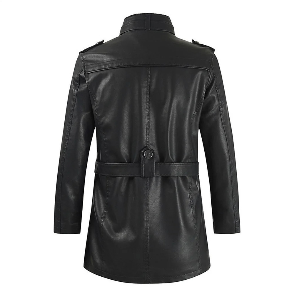 High Quality Jacket Mens Street Windbreaker Coat Men Leather Clothing Thick Fleece Casual PU 241105