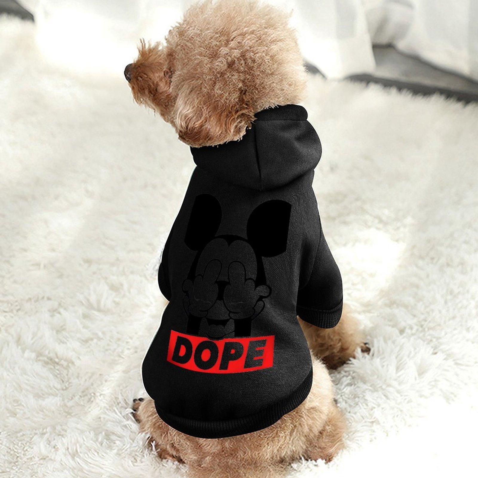 Fashion Design Hoodie Long Sleeve Outdoor Walking Dog Clothes Hoodie Cartoon Print Warm Free Shipping Top Hoodie