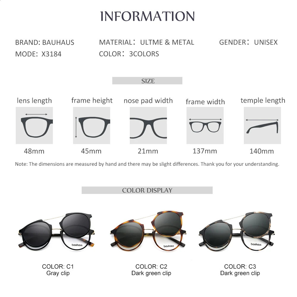 X3184 Ultem Vintage Round Eyeglasses Women Men Polarized Sunglasses Magnetic Clip On Glasses Optical Computer 241105