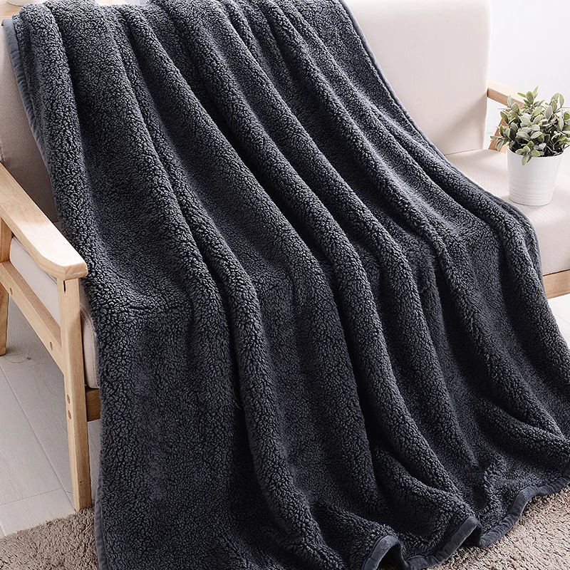 Blanket 150x20cm Universal Cashmere Bedding Long Plush Solid Throw Blanket Warm Tape Sleeping Home Adult Blanket 241104