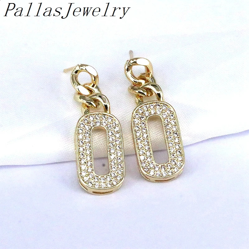 5Pairs Trendy Cubic Zirconia Heart Shape Oval Pendant Earrings For Women Exquisite Shining CZ Zircon Gold Earring Girl Jewelry 241105