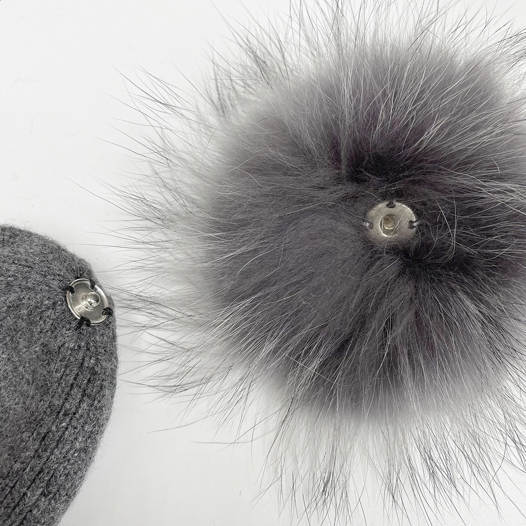 MISS KANEFUR born Knitted Hat Soft and Warm Angora Childrens Boys and Girls Fur Pom Hat Cute Baby Bear Childrens Hat 241105