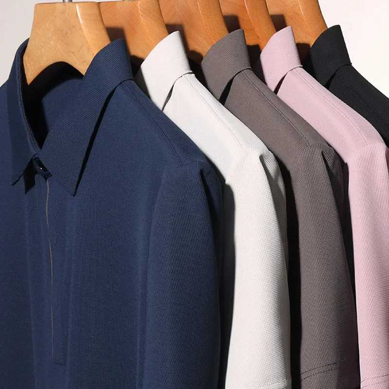 2024 Summer New Mens Business Solid Short Sleved Shirt Comfortable Cool Casual Fashion T-shirt W241104