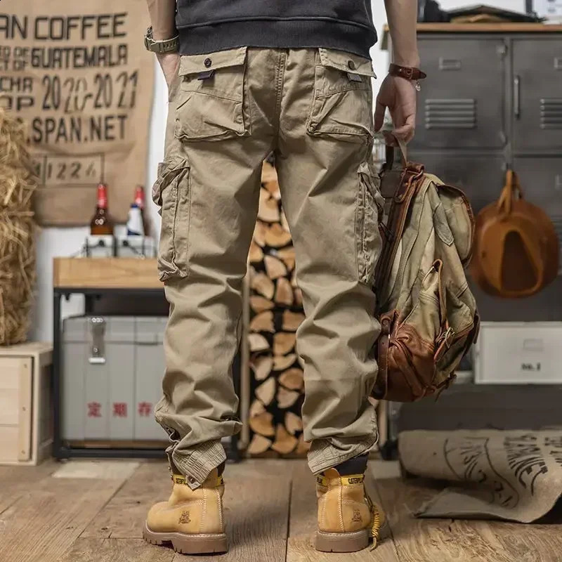 Male Trousers Outdoor Mens Cargo Pants Trekking Motorcycle Multi Pocket Biker Multipockets Hiking Big Size Slacks Large y 241105