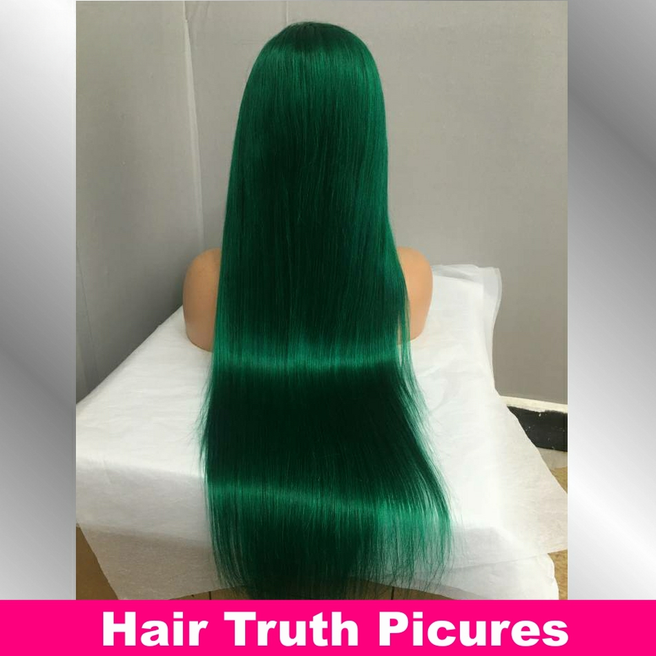 13X4 Ready Go Wavy Human Hair Lace Front Wig Ombre 1B Green Brazilian Remy 13X6 Body Wave Lace Frontal Wig Synthetic Lace Closure Wigs