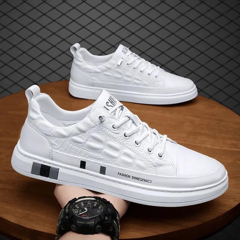 Men's Fashion Casual Shoes:Simple Design 2024 New Trendy Solid Color Versatile Stylish,Black/White,Free shipping 4a73