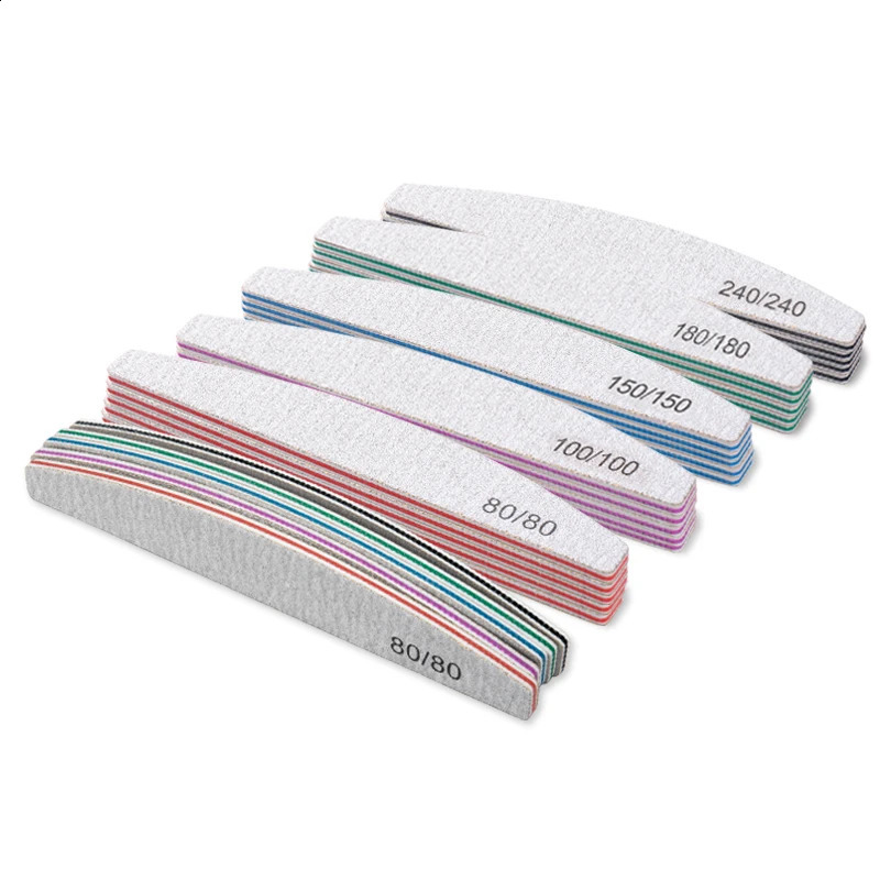 3510Pcs Professional Nail File Sandpaper Strong Thick Nail Files Buffer For Manicure Sanding Half Moon Lime Nail Tools 100180 241105